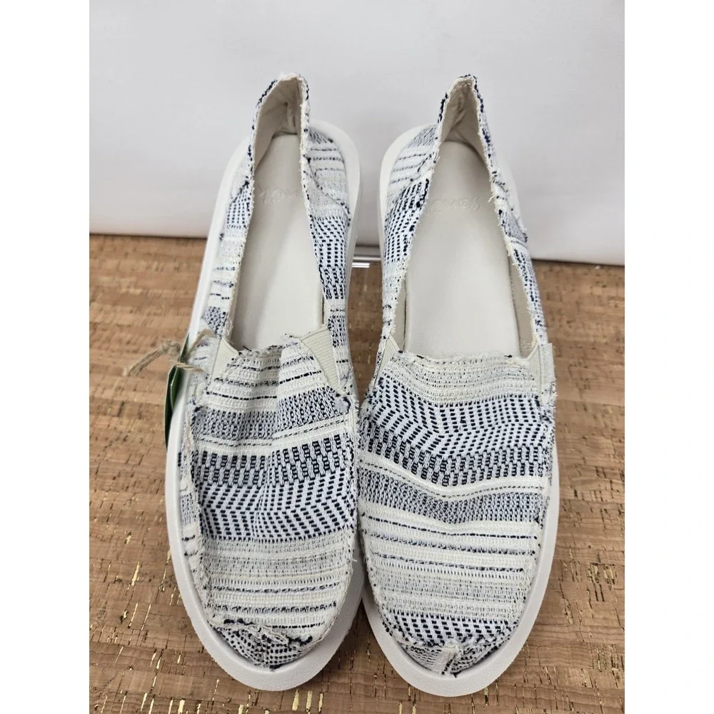 SANUK DONNA St Shoes Boho Womens 10 Slip On Slide On Black White Lightweight